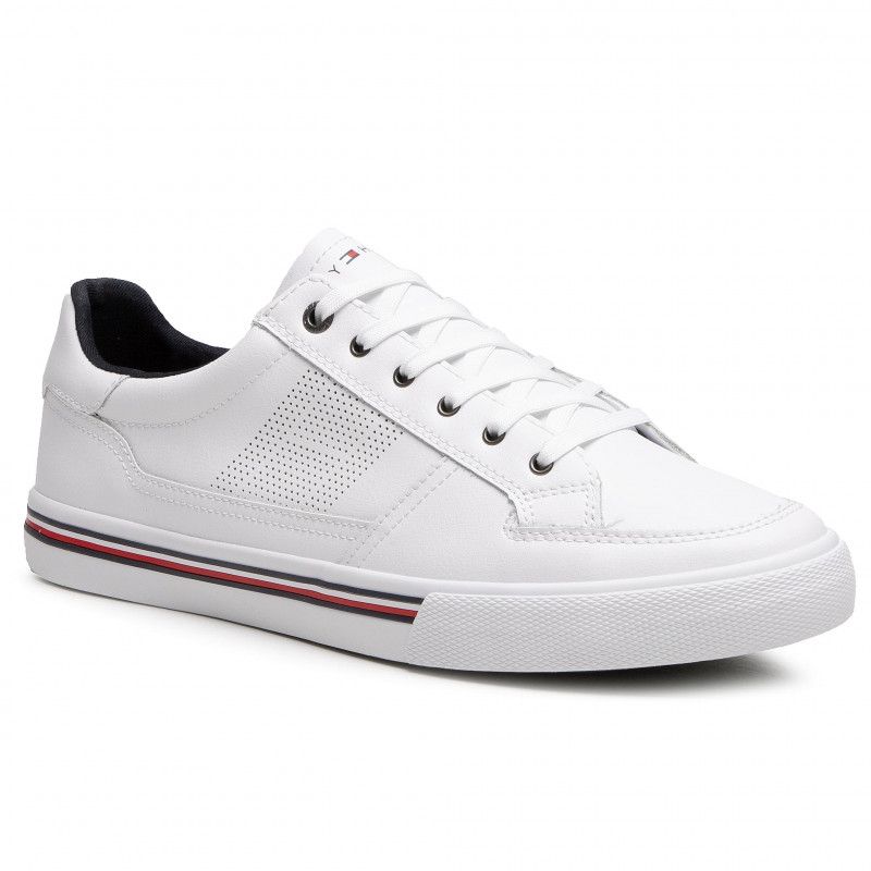 tommy hilfiger leather shoes white