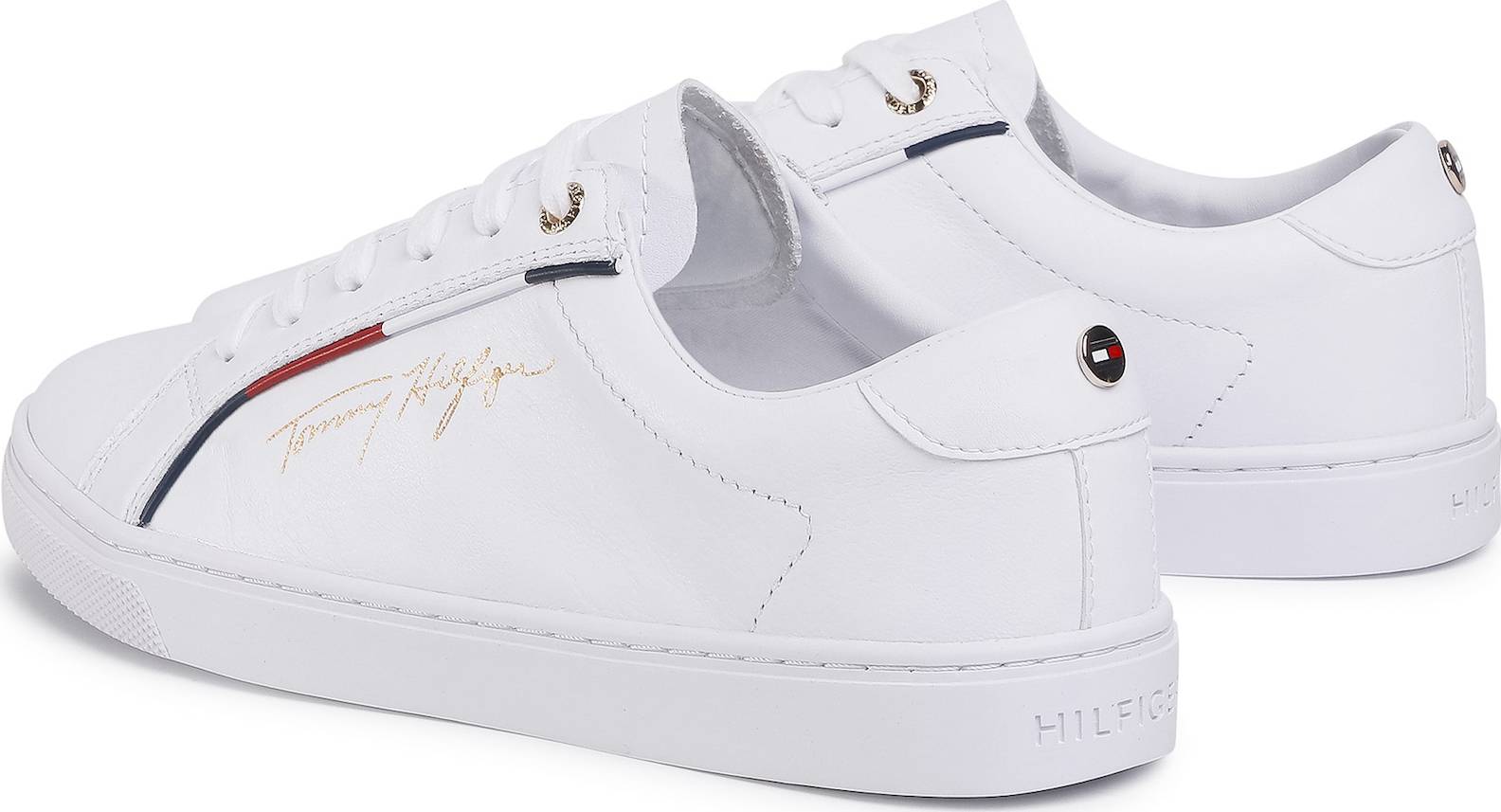 tommy hilfiger white canvas trainers